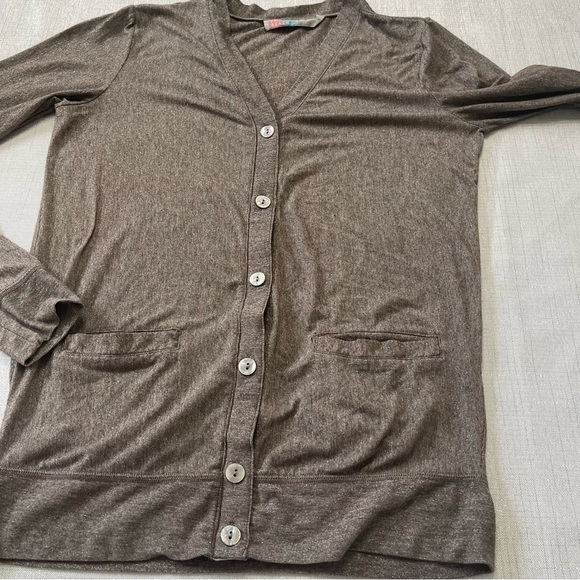 Free People FP Beach Brown Metallic Sweater Cardigan. Size S - Picture 8 of 11